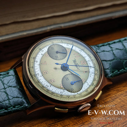 Kelbert Chronograph 18ct Rose Gold 1940s Watch / Serviced