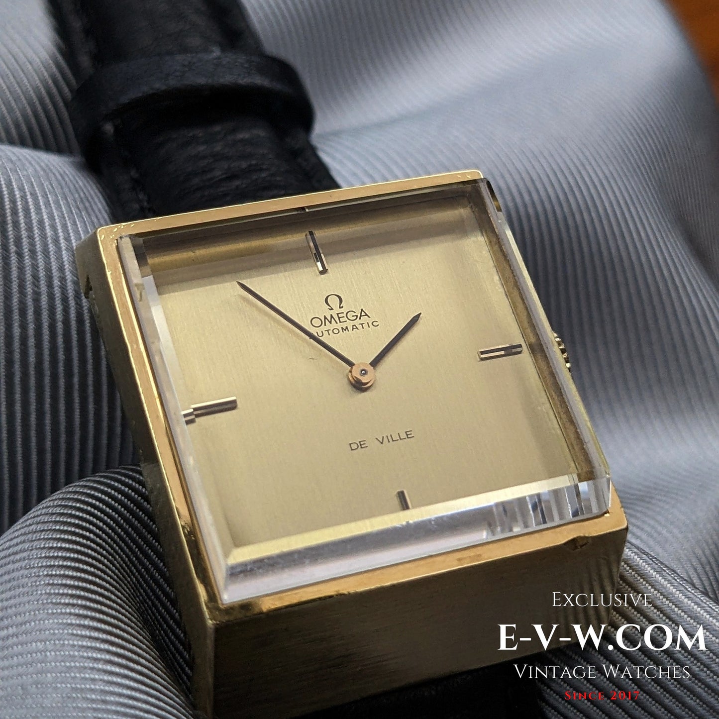 Rare Omega DeVille Super-Emeraude 1975 Automatic Watch / Gold Plated / Serviced