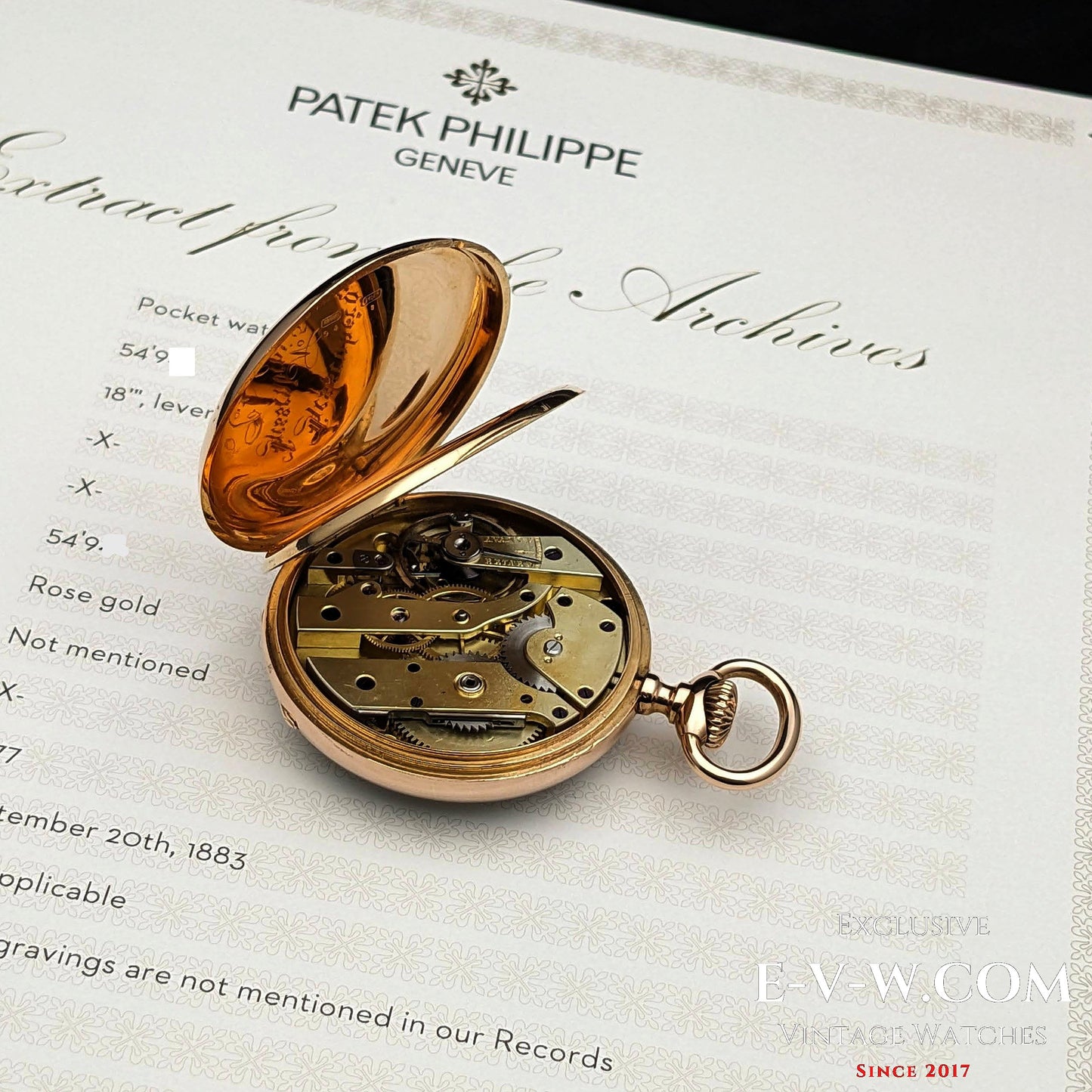 Patek Philippe 18K Rose Gold / Antique 1877 /Cal.18" Lever Escapement 