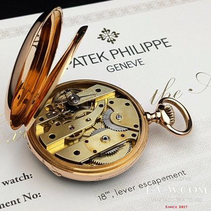 Early Antique 146 years old Patek Philippe 18K Rose Gold / Antique 1877 /Cal.18" Lever Escapement / Patek Philippe Archives