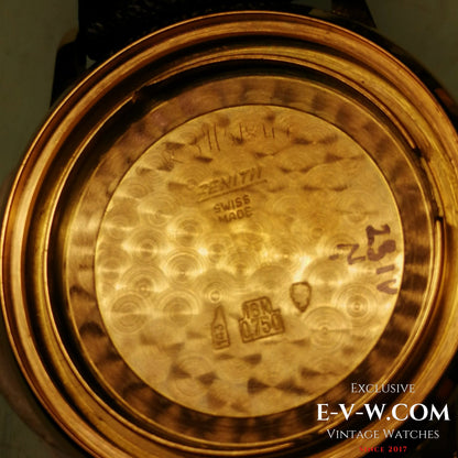 Zenith 18K Gold / Black Dial  /  Cal.2532 SC  / Vintage 1964