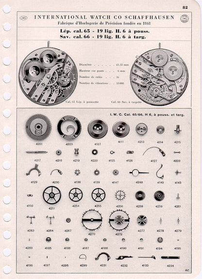 107 Years Old Antique IWC Schaffhausen Jumbo / Pocket Watch Movement / Cal. 66 / Vintage 1918