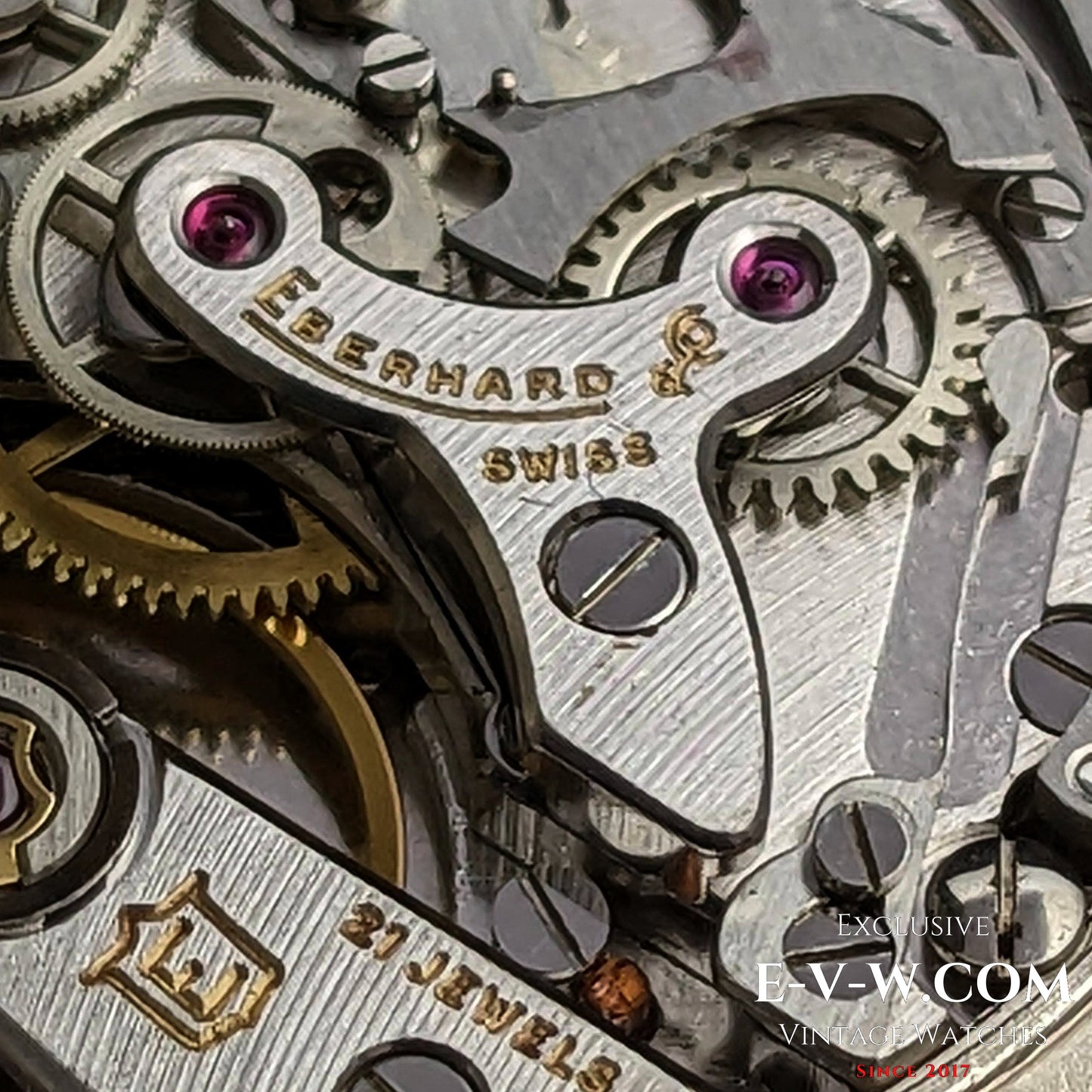 RARE 1987 Eberhard Chronographe Anniversary, Legendary Cal. 310-8 14" Sterling Silver Limited Edition/ Jumbo 38mm