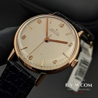 Vintage 1960 Zenith Bumper Automatic / 18K Pink Gold - Cal. 133.8 / Fully Serviced