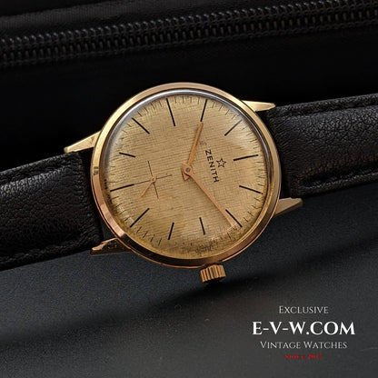 Zenith Unique 18k Sold Gold / Guilloche Dial / Cal 2531 / Vintage 1960s / Fully Serviced