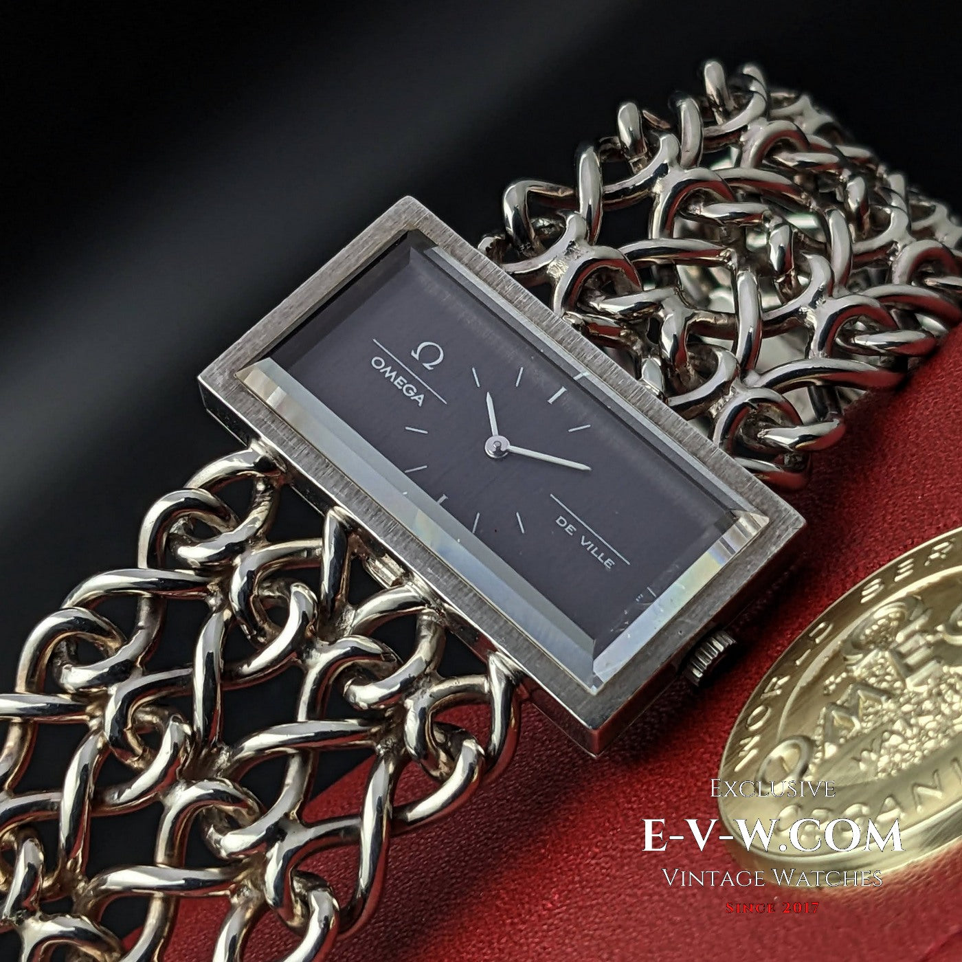 Omega De Ville Very Rare Vintage DE VILLE JEUX D'ARGENT 0,925 Silver / Sapphire Cristal / RS 711.1892