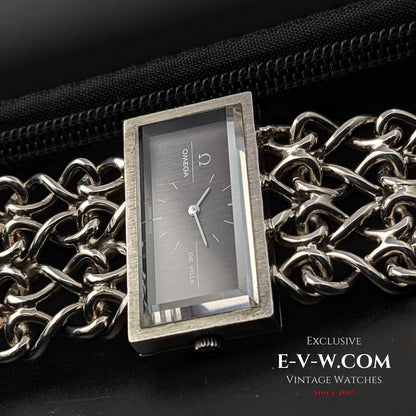 Omega De Ville Sehr seltene Vintage DE VILLE JEUX D'ARGENT 0,925 Silber / Saphirglas / RS 711.1892 