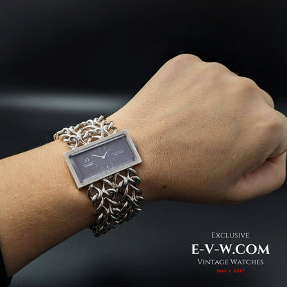 Omega De Ville Sehr seltene Vintage DE VILLE JEUX D'ARGENT 0,925 Silber / Saphirglas / RS 711.1892 