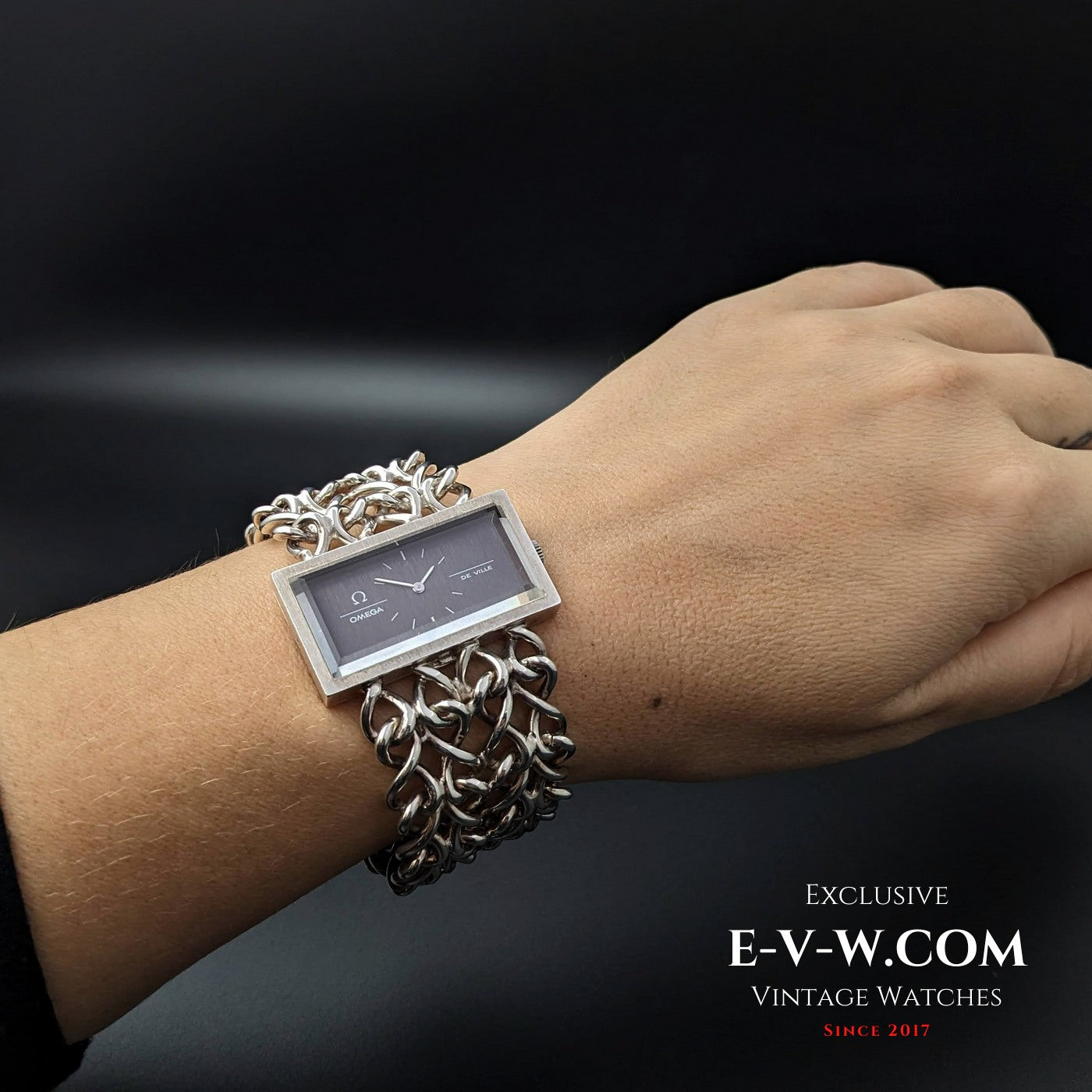 Omega De Ville Sehr seltene Vintage DE VILLE JEUX D'ARGENT 0,925 Silber / Saphirglas / RS 711.1892 