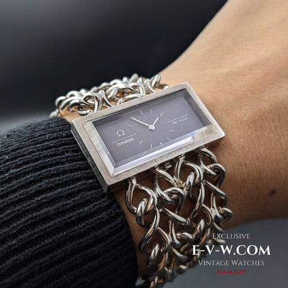 Omega De Ville Sehr seltene Vintage DE VILLE JEUX D'ARGENT 0,925 Silber / Saphirglas / RS 711.1892 