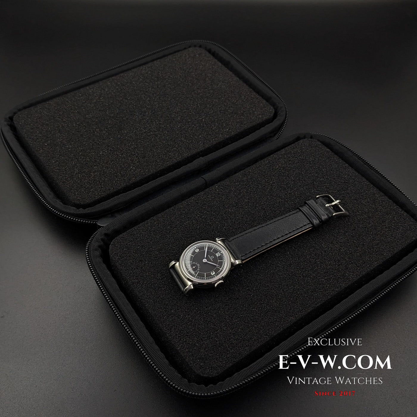 Omega Rare Vintage 1935 Scarab Art Deco / Black dial / cal 26.5 SOB T2 / Fully Serviced