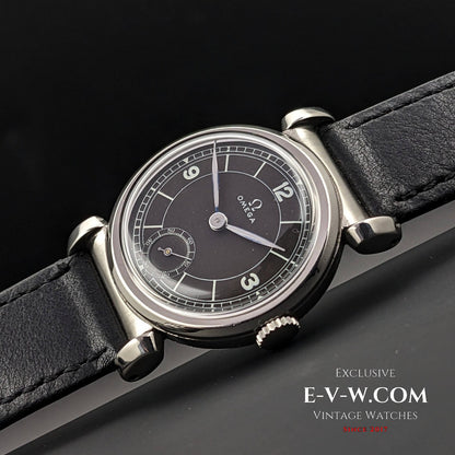 Omega Rare Vintage 1935 Scarab Art Deco / Black dial / cal 26.5 SOB T2