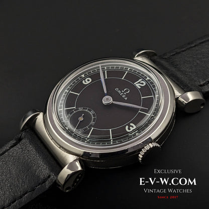 Omega Rare Vintage 1935 Scarab Art Deco / Black dial / cal 26.5 SOB T2