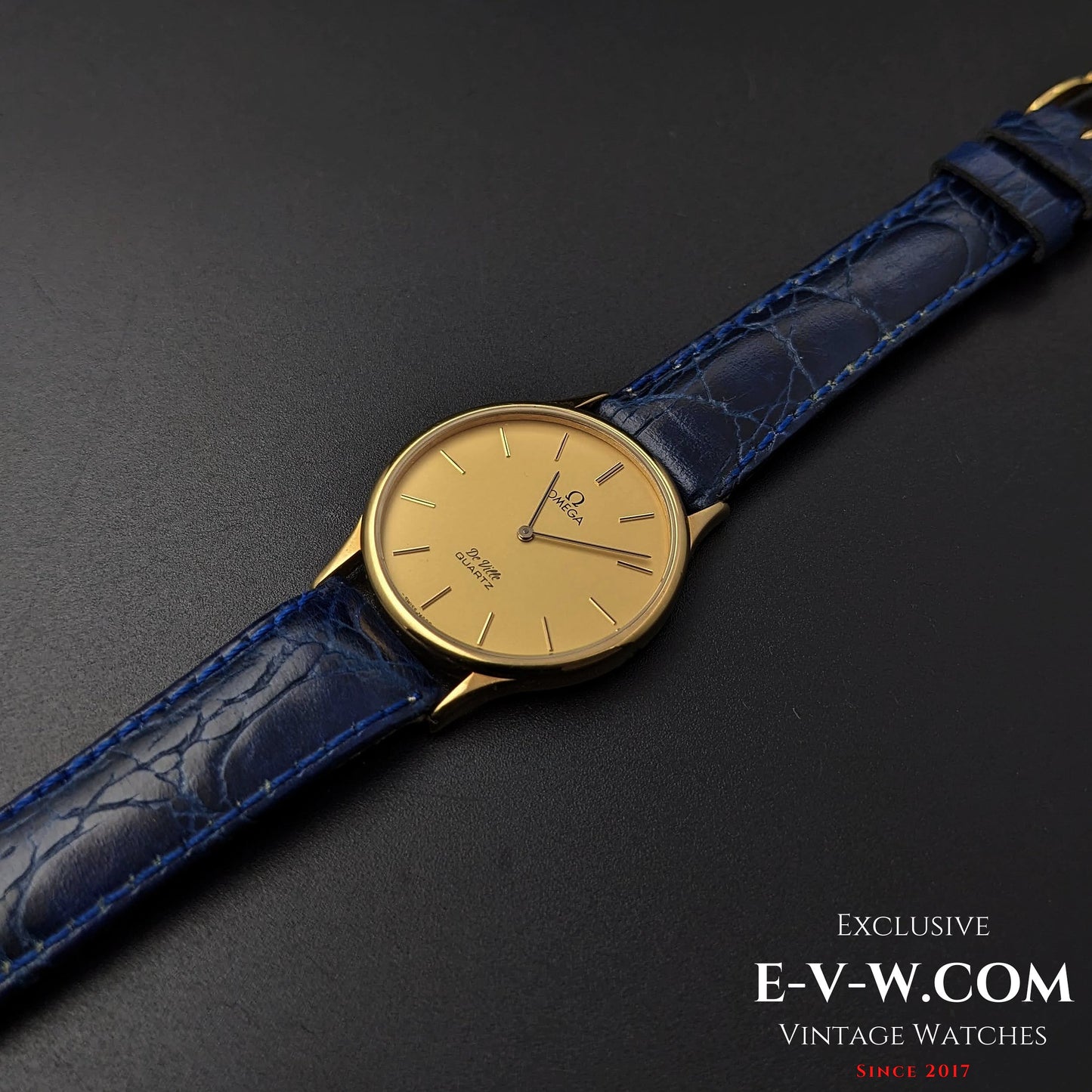 Omega De Ville Quartz Gold Plaque original Omega sticker on the back /  Cal. 1365 / Ref.191 0130 1 / Vintage 1984