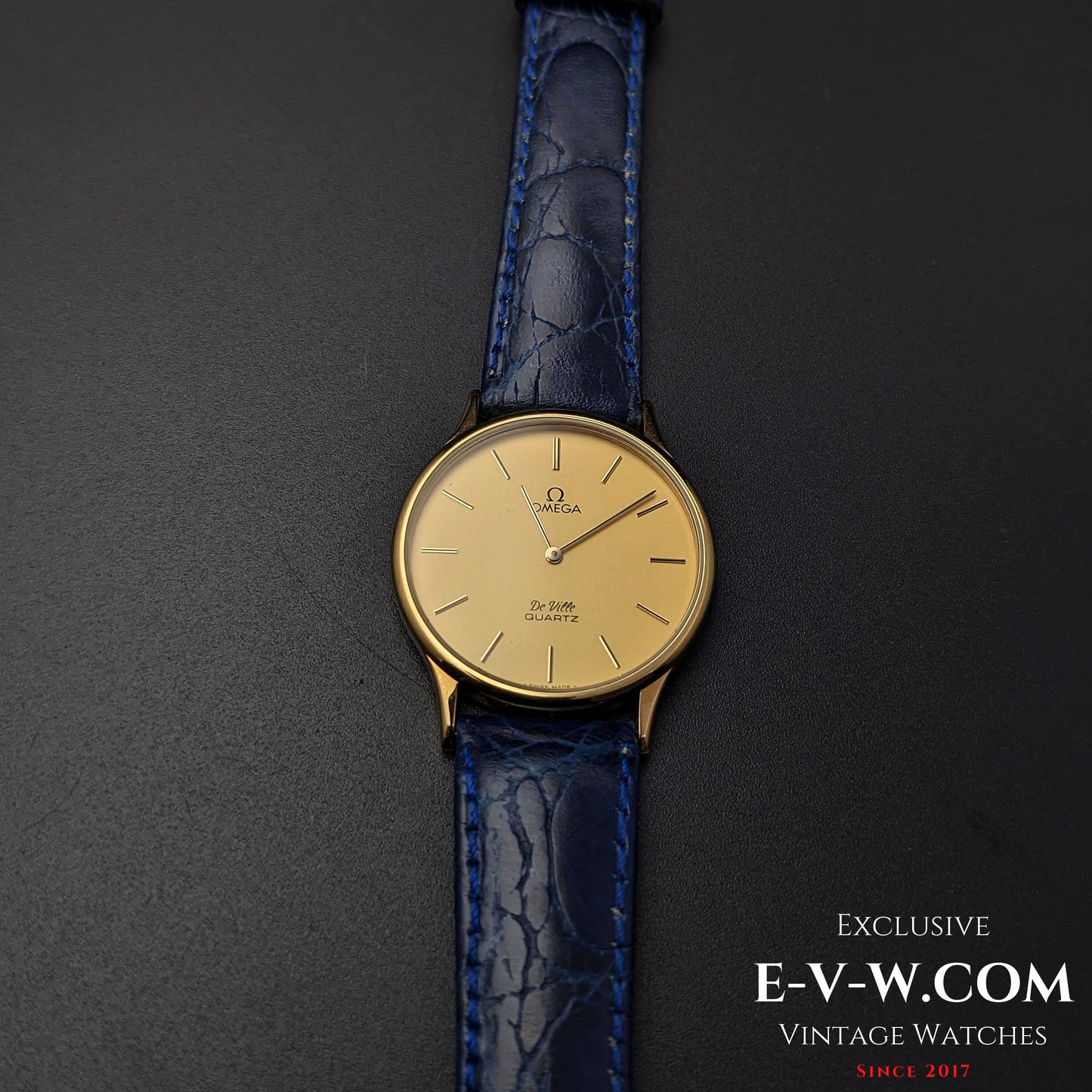 Omega De Ville Quartz Gold Plaque original Omega sticker on the back /  Cal. 1365 / Ref.191 0130 1 / Vintage 1984