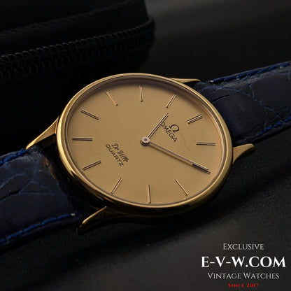 Omega De Ville Quartz  Gold Plaque /  Cal. 1365 / Ref.191 0130 1 / Vintage 1984