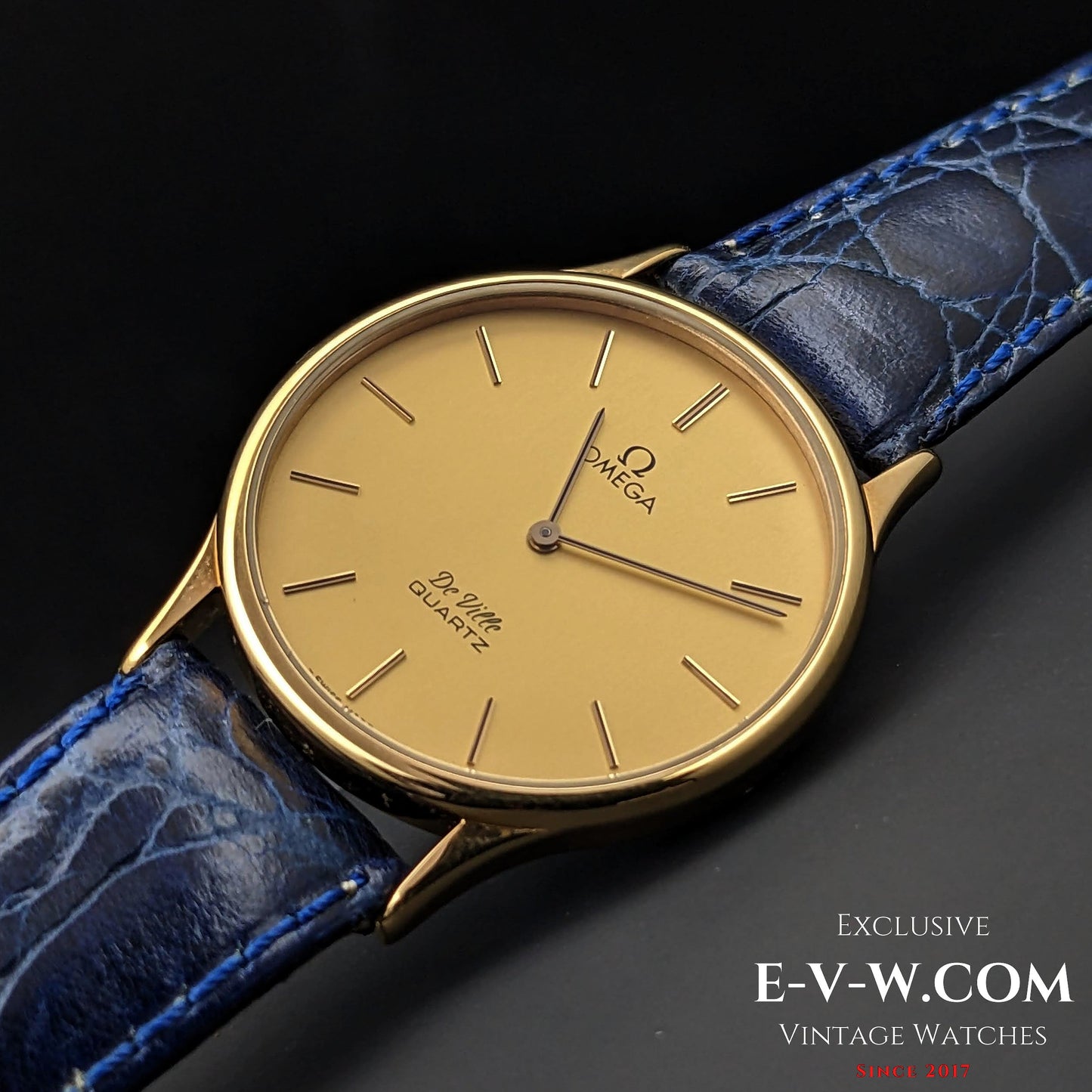 Omega De Ville Quartz Gold Plaque original Omega sticker on the back /  Cal. 1365 / Ref.191 0130 1 / Vintage 1984