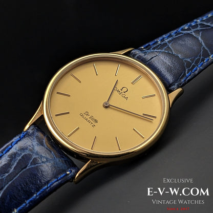 Omega De Ville Quartz Gold Plaque original Omega sticker on the back /  Cal. 1365 / Ref.191 0130 1 / Vintage 1984