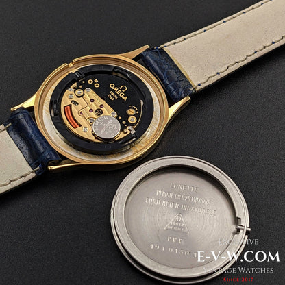 Omega De Ville Quartz Gold Plaque original Omega sticker on the back /  Cal. 1365 / Ref.191 0130 1 / Vintage 1984