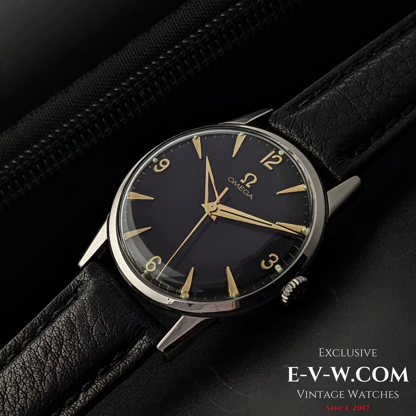 Omega Schwarzes Zifferblatt / Ref. 14714 / Kal. 285 (30T2-Familie) / Vintage 1959