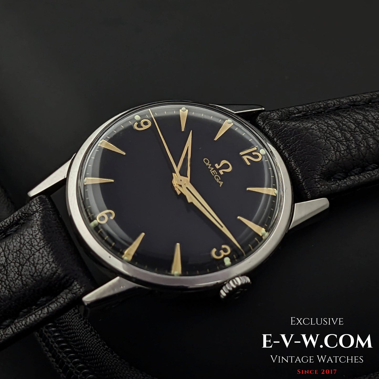 Omega Schwarzes Zifferblatt / Ref. 14714 / Kal. 285 (30T2-Familie) / Vintage 1959