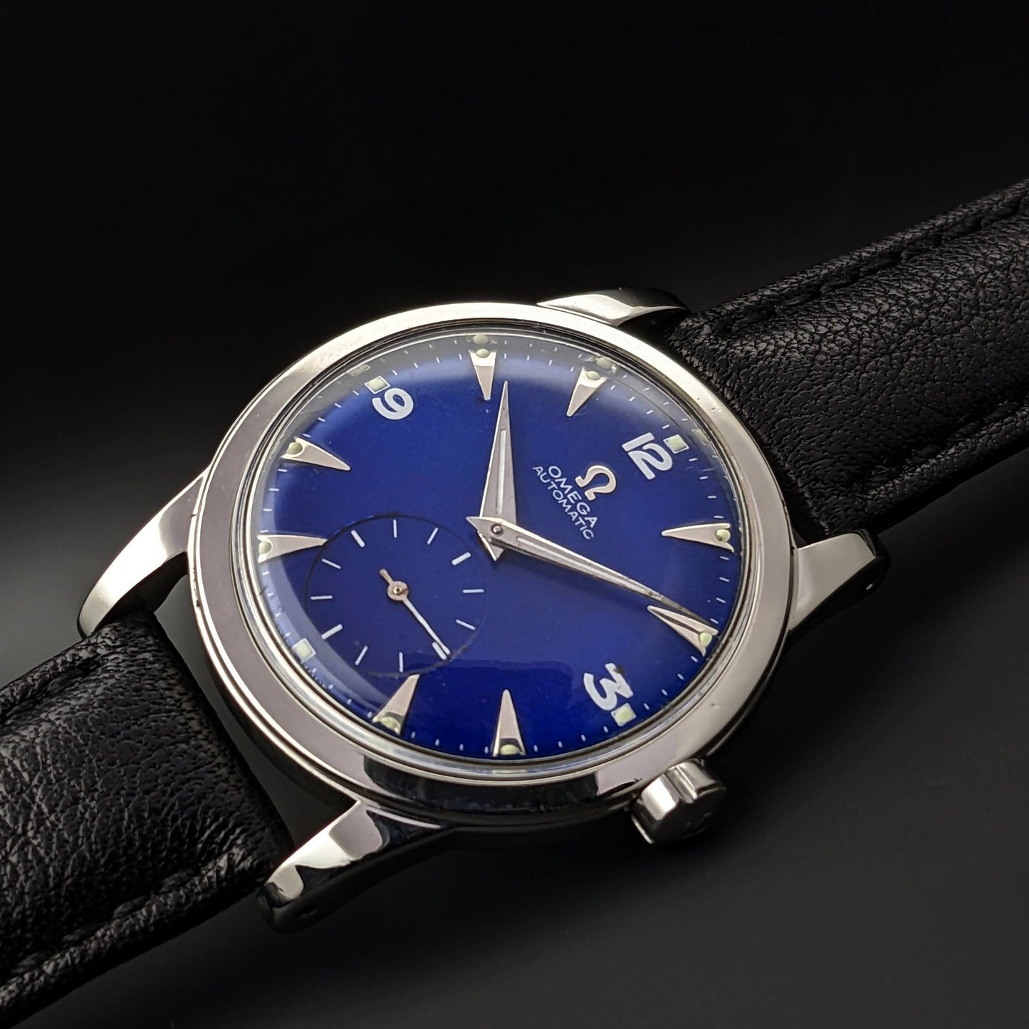 Omega Automatic Bumper / Vintage 1950 / Blue Dial / cal 342/ Ref. 2576-11