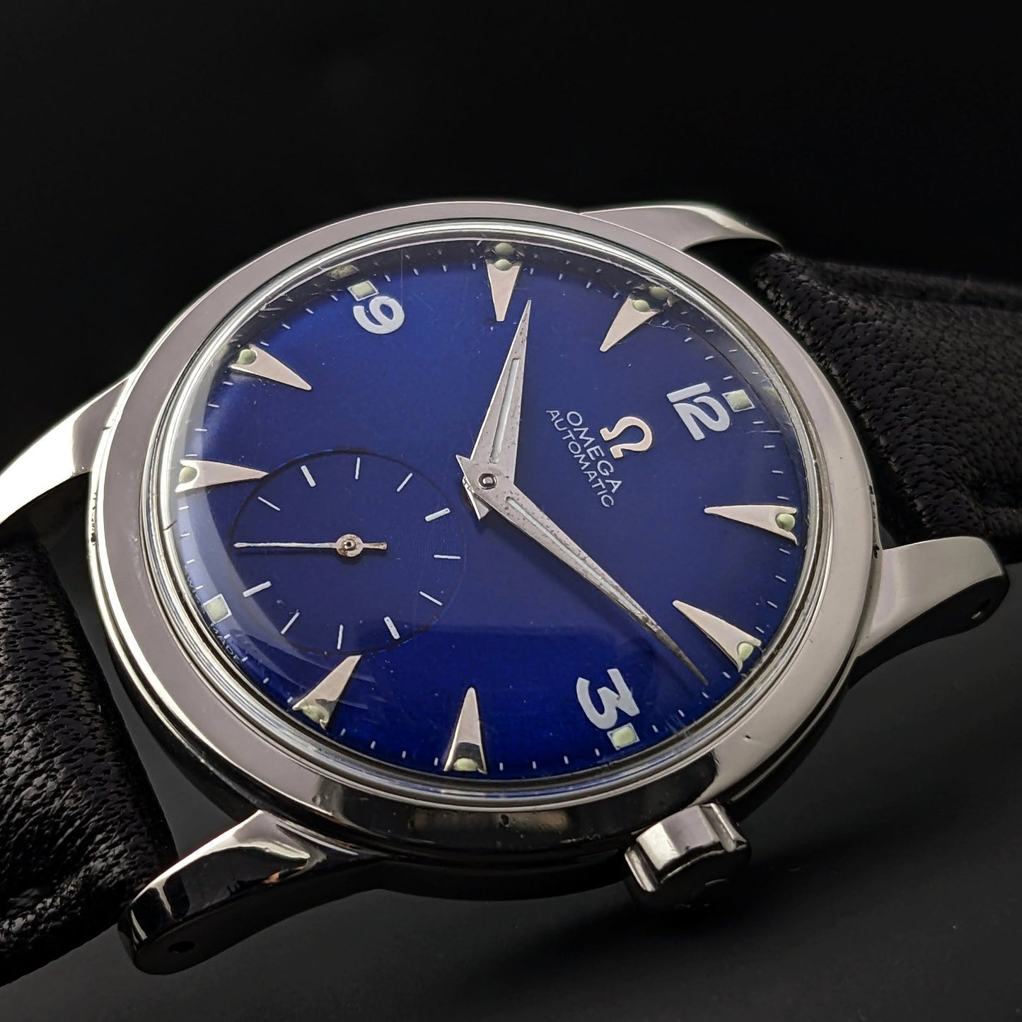 Omega Automatic Bumper / Vintage 1950 / Blue Dial / cal 342/ Ref. 2576-11