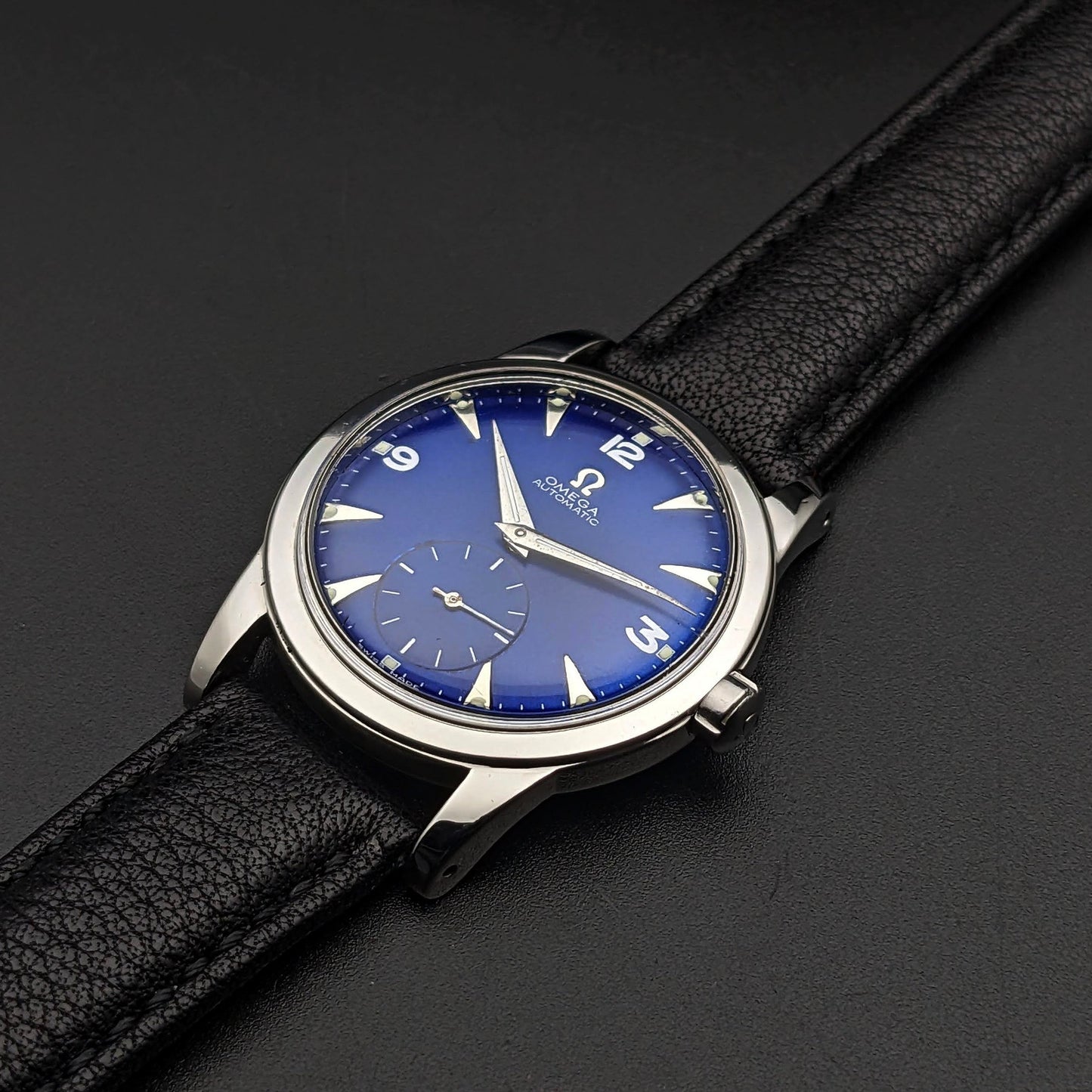 Omega Automatic Bumper / Vintage 1950 / Blue Dial / cal 342/ Ref. 2576-11