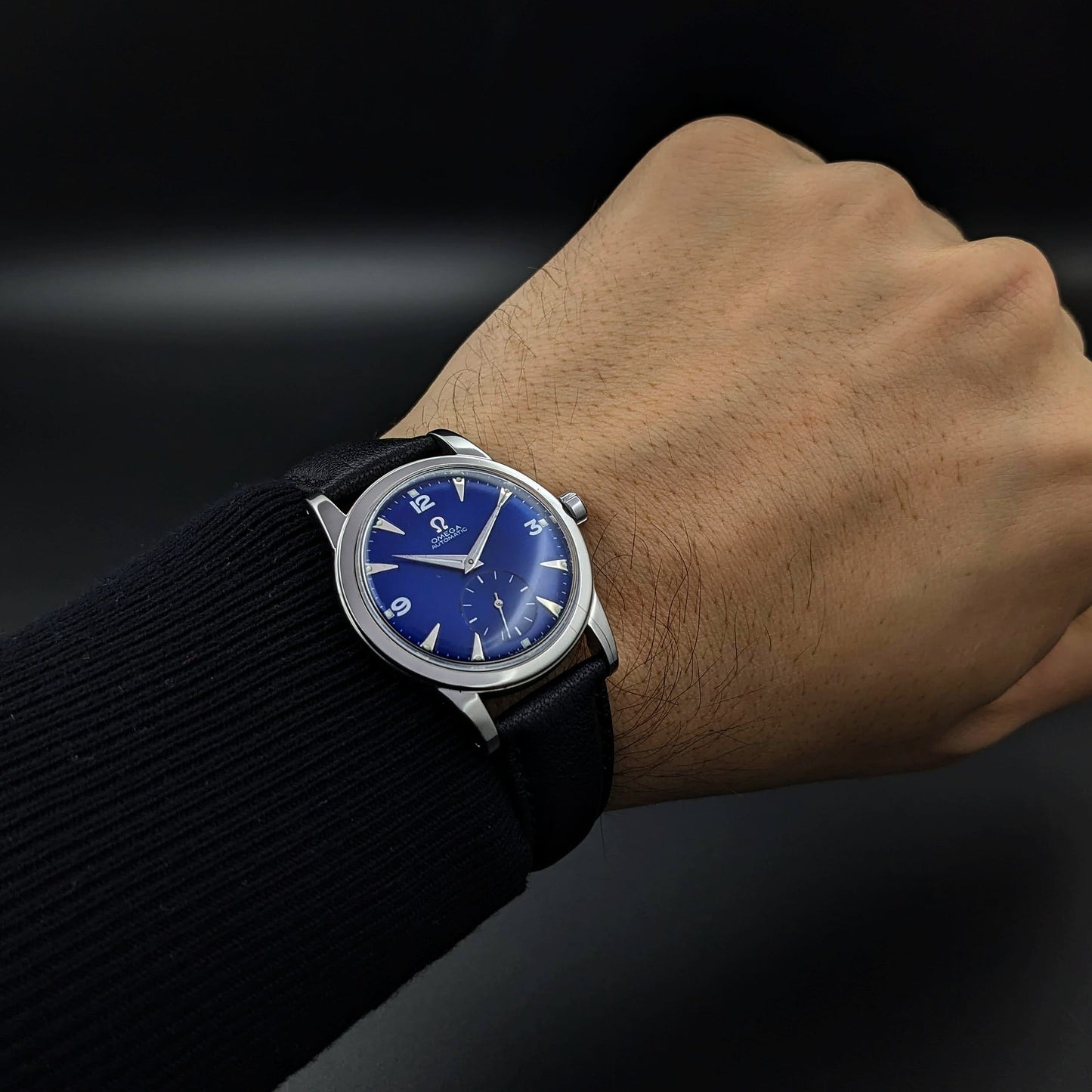 Omega Automatic Bumper / Vintage 1950 / Blue Dial / cal 342/ Ref. 2576-11