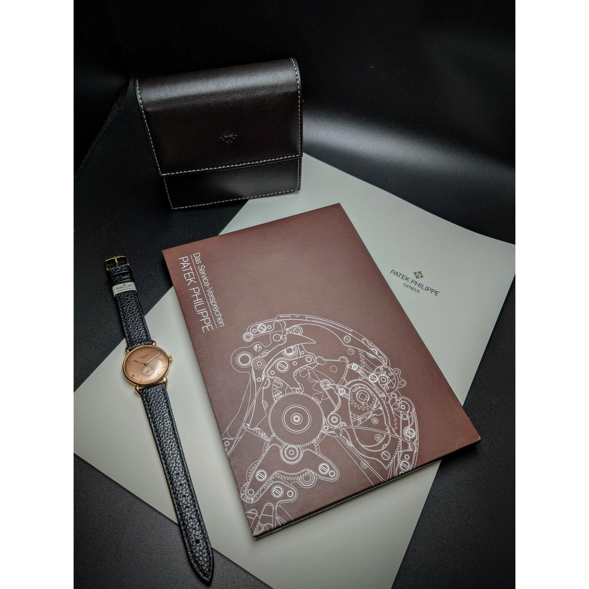 Patek Philippe 590 SPIDER lug 1943 PINK Gold & Pink Dial 1st Series Calatrava Wristwatch / Documents - E-V-W.com