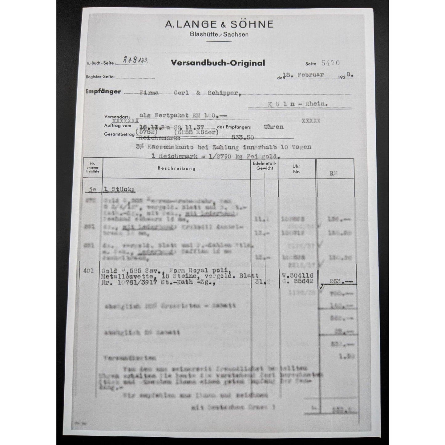 Deutsche Uhren Fabrikation Glashütte "OLIW" Lange Uhr Antique Watch1938 -  Only 6500 pcs was made -Marriage Watch