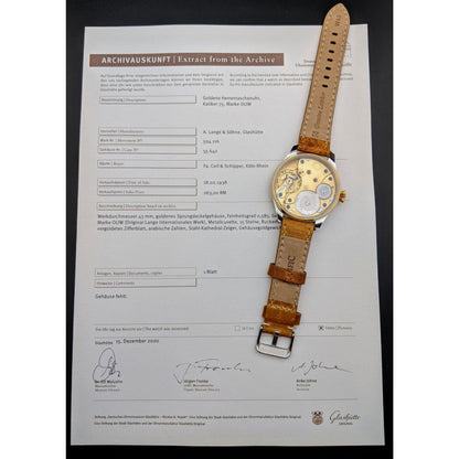 Deutsche Uhren Fabrikation Glashütte "OLIW" Lange Uhr Antique Watch1938 -  Only 6500 pcs was made -Marriage Watch