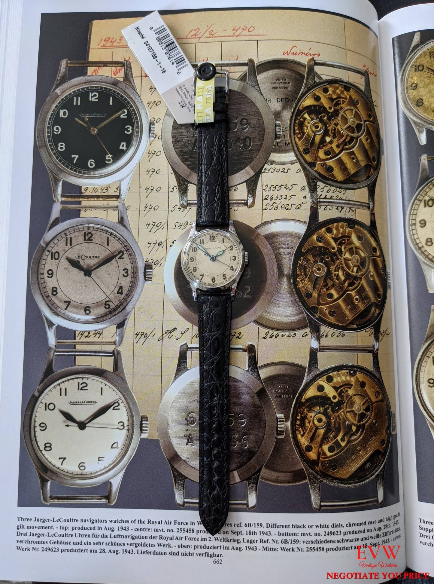 Vintage Watch Jaeger-LeCoultre Royal Air Forces WWII Military Cal. P478